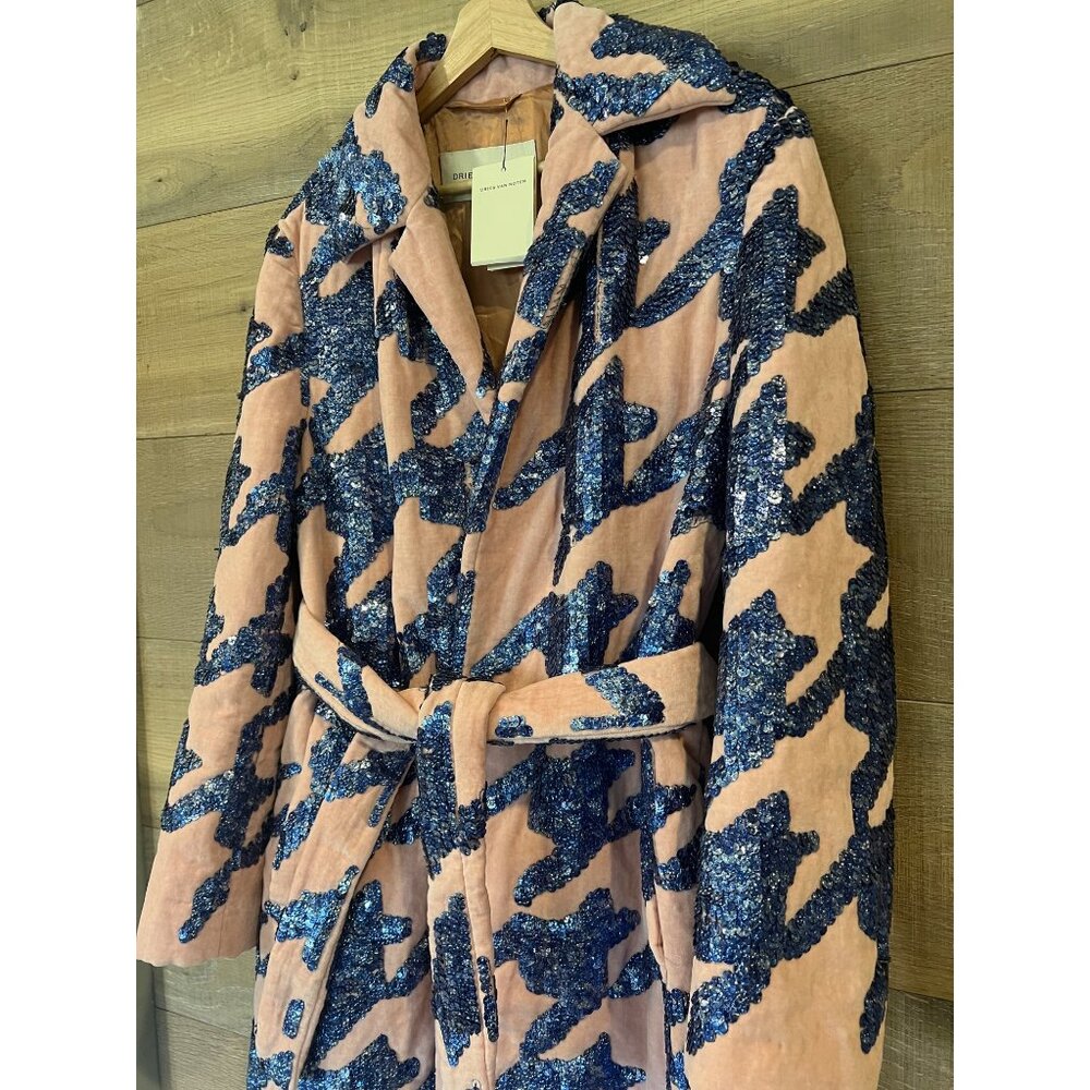 DRIES VAN NOTENBelted sequin-embellished cotton-blend terry coat Size IT 38/ US - Picture 6 of 15